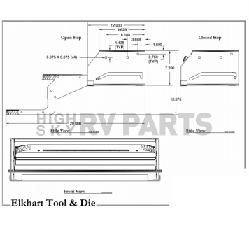 Elkhart Tool and Die Manual Folding Entry Step 24'' Double-4