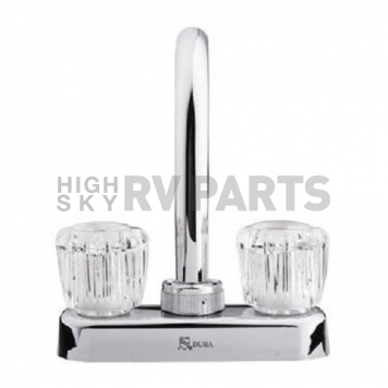 Dura Faucet RV Lavatory Faucet, Hi-Arc Spout, 2 Handle, Chrome-5