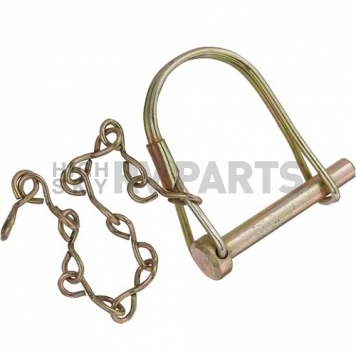 RV Designer Trailer Coupler Safety Pin Clip 1/4 inch Diameter x 1-3/8 inch With Chain H420 -2