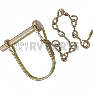 RV Designer Trailer Coupler Safety Pin Clip 1/4 inch Diameter x 1-3/8 inch With Chain H420 -4