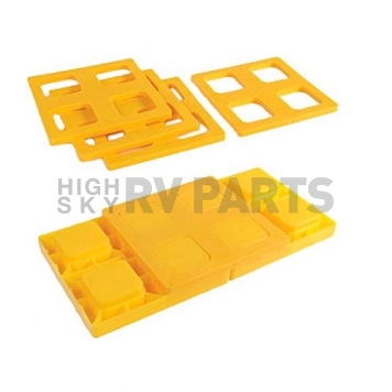 Camco Leveling Block Plastic Yellow - Large Stack - Set of 4 - 44500 -6