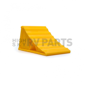 Camco Wheel Chock with Rope Hard Yellow Plastic - Single 44472 -4