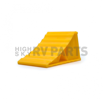 Camco Wheel Chock with Rope Hard Yellow Plastic - Single 44472 -3