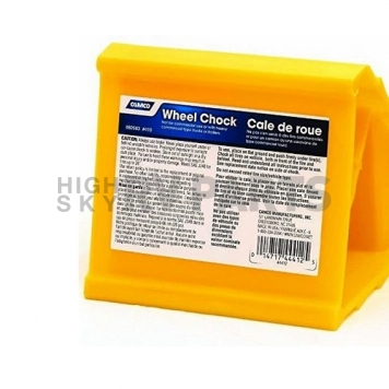 Camco Wheel Chock with Rope Hard Yellow Plastic - Single 44472 -9