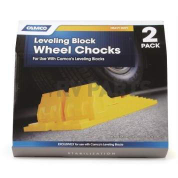 Camco Wheel Chock Yellow Plastic - Package of 2 - 44401 -2