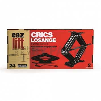 Camco 24 inch Manual Leveling Scissor Jack 7500 LB - Set of 2 - 48830-1