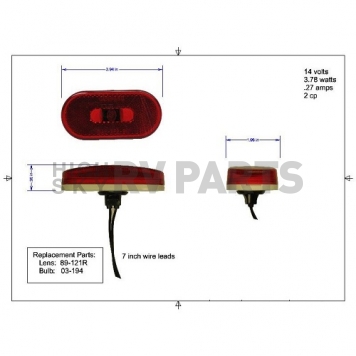 Fasteners Unlimited Tail Light Assembly - Incandescent with Red Lens - 003-54P-3