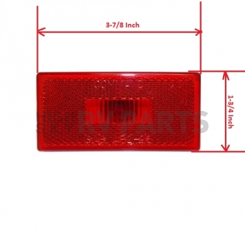 Fasteners Unlimited Tail/Marker Light Assembly Red Incandescent - 3-7/8 inch x 1-7/8 inch-3