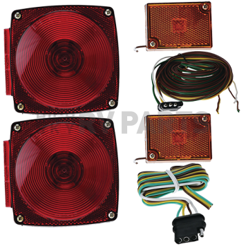 Peterson Mfg. Trailer Tail/ Side Marker Light Kit Incandescent Square Red-5