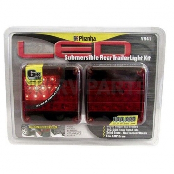 Peterson Mfg. Trailer Rear/ Tail Light Kit LED Square Red-5
