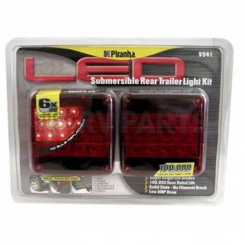 Peterson Mfg. Trailer Rear/ Tail Light Kit LED Square Red-5