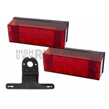 Peterson Mfg. Trailer Rear Lighting/ Reflectors/ Tail Light LED Rectangular Red with License Bracket-1