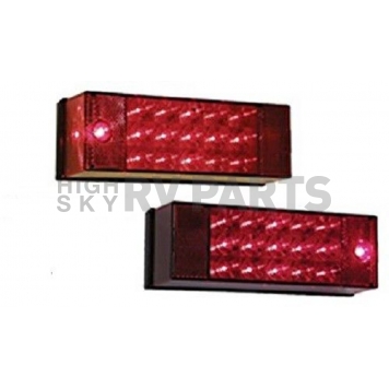 Peterson Mfg. Trailer Rear Lighting/ Reflectors/ Tail Light LED Rectangular Red with License Bracket-3