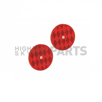 Bargman Reflector Round 3-3/16 Inch Diameter Red With Center Mounting Hole-2