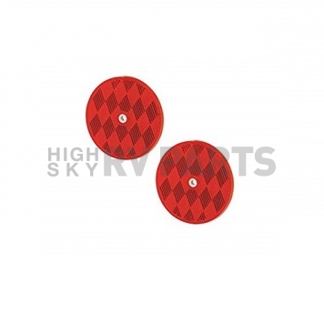 Bargman Reflector Round 3-3/16 Inch Diameter Red With Center Mounting Hole-1
