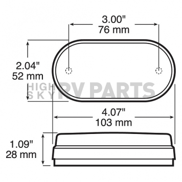 Peterson Mfg. Turn Signal-Parking-Side Marker Light Oval Amber Lens - 108-15A-6