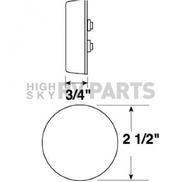 Side Marker Light 2-1/2 Inch PC Rated Clearance  Amber Lens-6