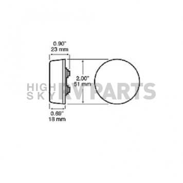 Side Marker Light  2 Inch PC Rated Clearance Amber Lens-4