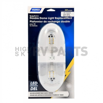 Dome Light LED Clear Double Light Dome Two 160 Lumen LED Bulbs-9