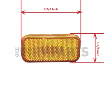 Fasteners Unlimited Tail/Marker Light Lens - 3-7/8 inch x 1-7/8 inch Amber - 89-237A-5