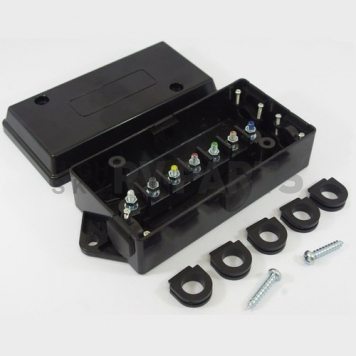 Pollak 7 Terminal Junction Box - Black ABS Plastic-4