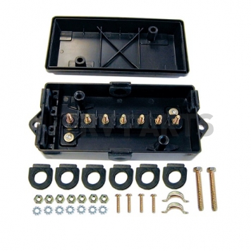 Pollak 7 Terminal Junction Box - Black ABS Plastic-5