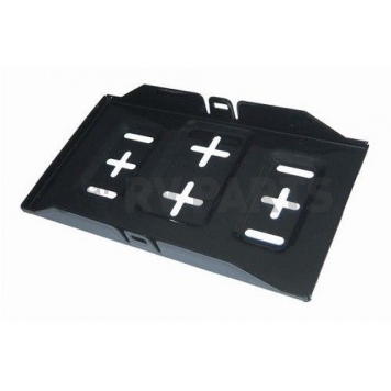 Slotted Group 24 RV Battery Tray Black Vinyl Coated Metal-4