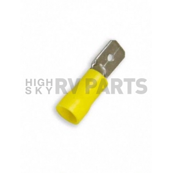 Wire Terminal End, 1/4 inch Vinyl Male Quick Disconnect 12-10 Ga. Yellow, Case Of 100-3