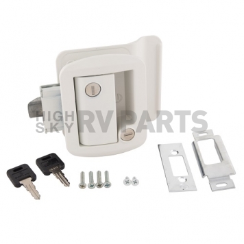 AP Products Entry Door Latch - Global Travel Trailer Lock - White - 013-571-1