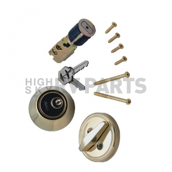 AP Products Entry Door Deadbolt Polished Brass with Keys-5