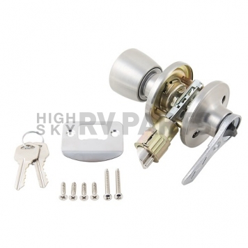AP Products Door Lock Knob Keyed Entry Handle - Stainless Steel-5