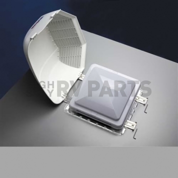 Maxxair II Roof Vent Cover Vented On Three Sides Polyethylene White - 00-933072-8
