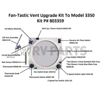 Dometic Fan-Tastic Vent Upgrade Kit for Model 3350  803359 -7