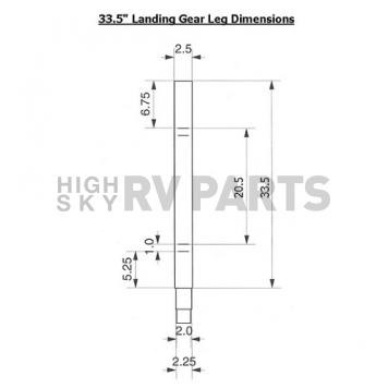 Stromberg Carlson Replacement Trailer Landing Gear Leg 33.5 inch - with Pin LG-177202-1