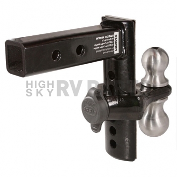 Trimax 2 inch RV Hitch Ball Mount Razor Adjustable 8 inch Drop in 1 inch Increments Dual Ball - TRZ8SFP-5