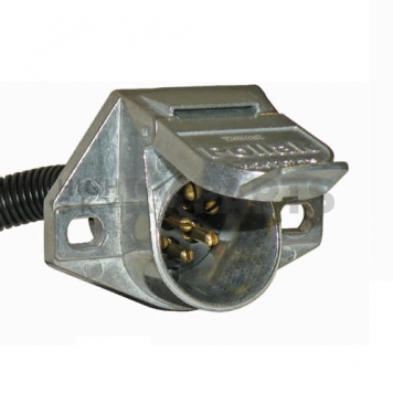 Pollak Trailer Wiring Adapter 7-Way Blade To 7-Way Pin HD Die Cast Socket - 12-728E-3