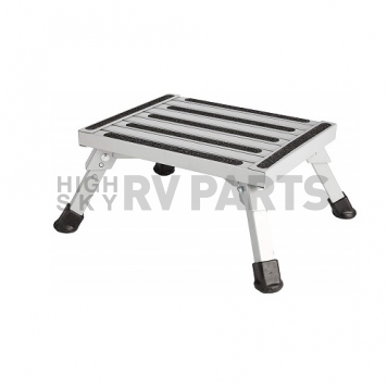 Aluminum Step Stool with Adjustable Leg 14 Inch x 11 Inch - Silver-5