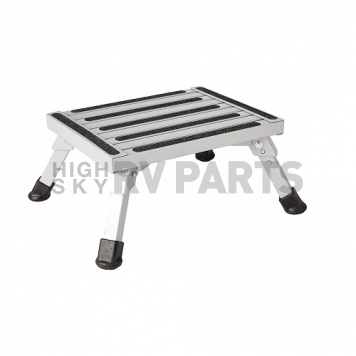 Aluminum Step Stool with Adjustable Leg 14 Inch x 11 Inch - Silver-1