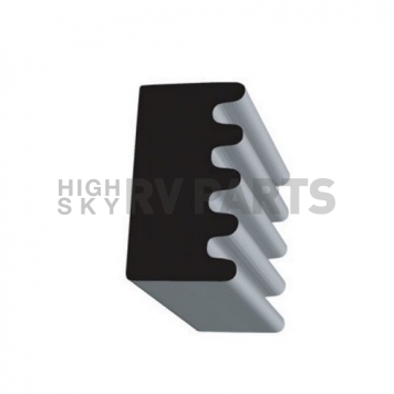 Ribbed Type Door Window Channel Seal 1/2'' Width with Adhesive - 2897H2-50-3