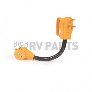 Camco RV 12 inch PowerGrip Dogbone Electrical Adapter, 30AM / 15AF - 55155-5