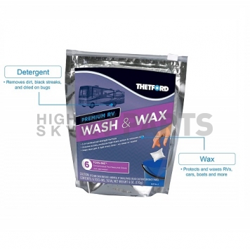Thetford Premium Wash and Wax Toss-Ins Packet 1 Ounce - Pack of 6 - 96008-1