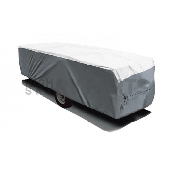 Adco Tyvek RV Cover for 14 foot Folding/ Pop Up Trailers - Gray with White Top Polypropylene - 22893