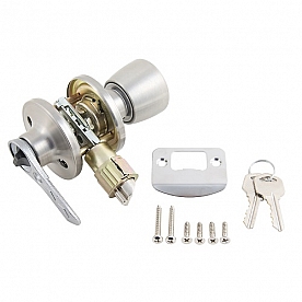 AP Products Door Lock Knob Keyed Entry Handle - Stainless Steel