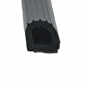 AP Products Door Window Ribbed Foam D Seal 1'' x 1'' with Adhesive Tape - 018-206
