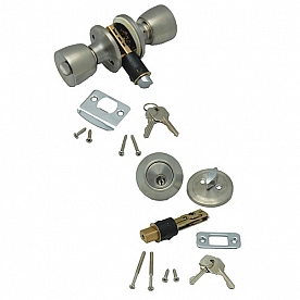 AP Products Entry Door Lock Lever Type with Dead Bolt - Brass - 013-234