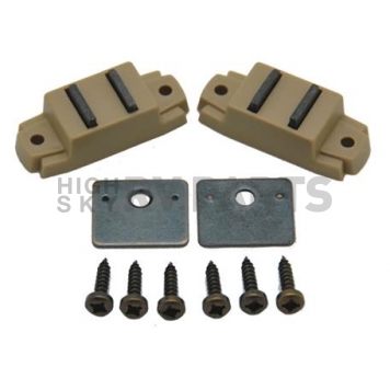 Door Catch Surface Mount Tan Plastic With Flat Strike And Screws