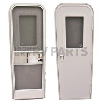 RV Entry Door Fiber Glass Skin Polar White 30 inch x 72 inch AP Products