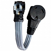 Voltec RV Power Cord Adapter, 5-15P Plug And 30 Amp Receptacle, 12 inch