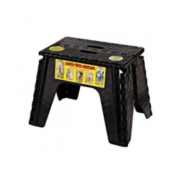 B&R Plastics E-Z FOLDZ Step Stool - 12 inch Black 103-6BK
