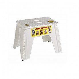 B&R Plastics E-Z FOLDZ Step Stool - 12 inch White 103-6WH